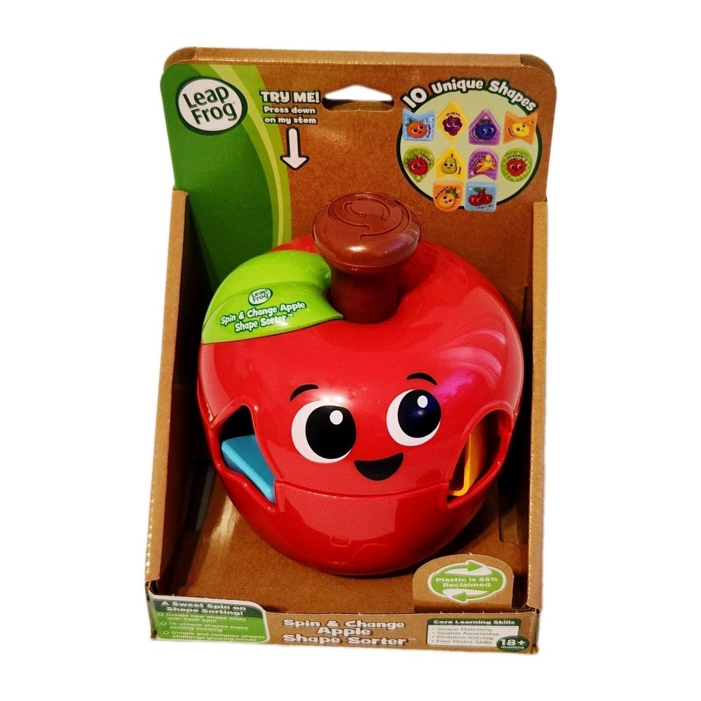 LeapFrog Spin & Change Apple Shape Sorter Shape Sorting Toys with Accessories